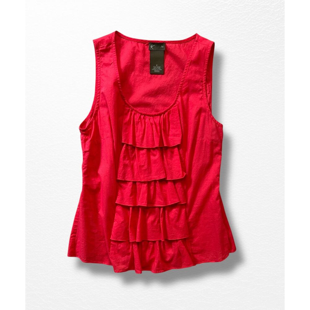 Anthropologie FEI Sleeveless Ruffle Blouse, Size 2